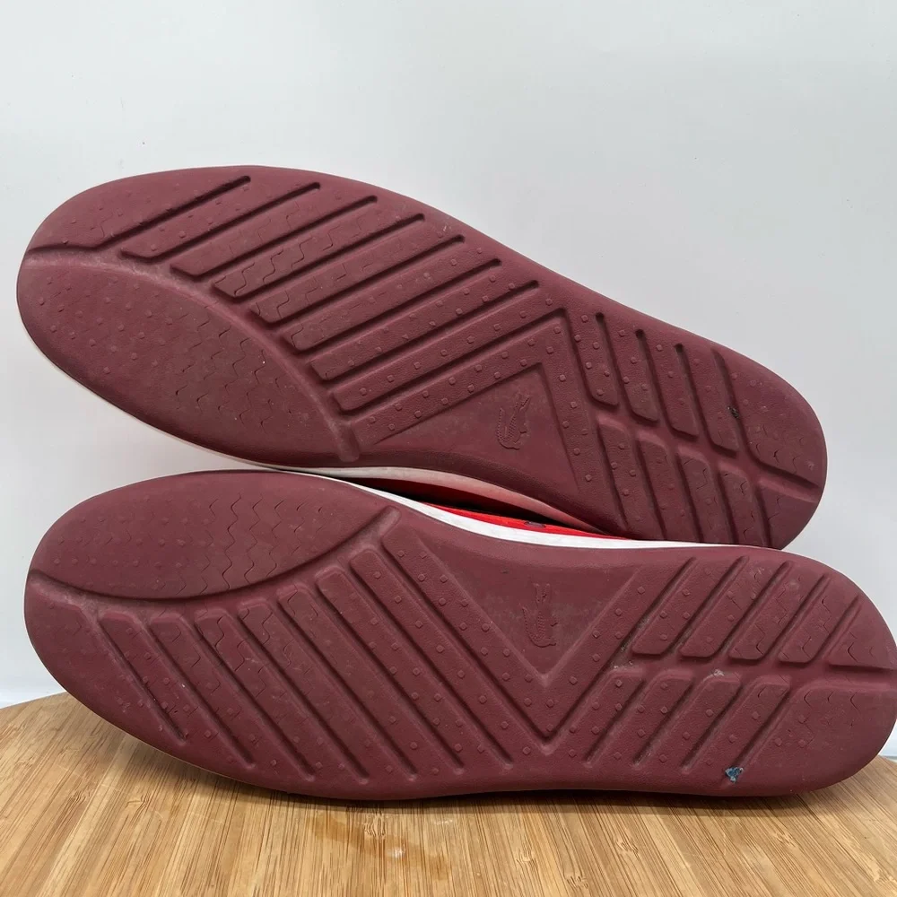 Lacoste Men's Landsailing Red Size 12 Boat Loafers‎ Comfort Shoe.